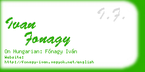 ivan fonagy business card