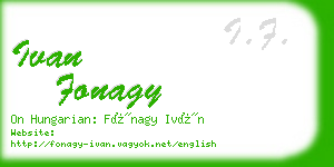 ivan fonagy business card